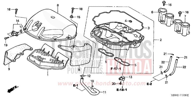 LUFTFILTER von CBR600F Special Edition WINNING RED (R258) von 2002
